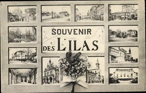 Ak Les Lilas Seine Saint Denis, motifs de la ville, maisons, rues