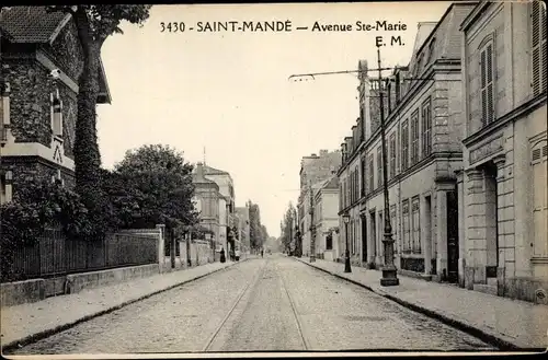 Ak Saint Mandé Val de Marne, Avenue Sainte Marie