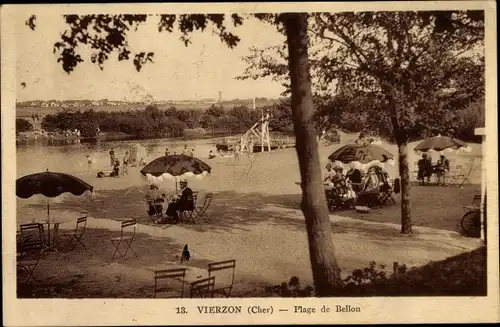 Ak Vierzon Cher, Plage de Bellon