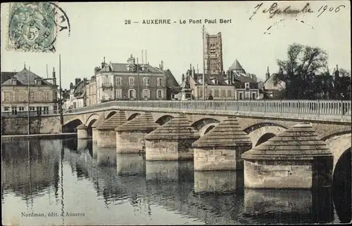Ak Auxerre Yonne, Le Pont Paul Bert
