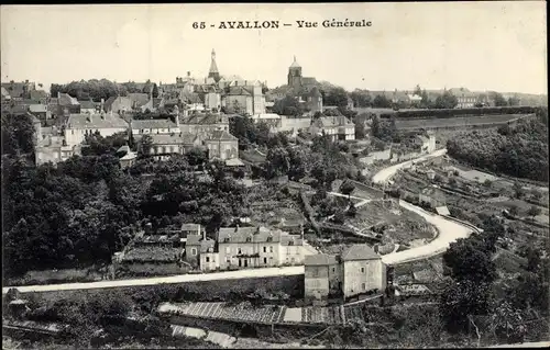 Ak Avallon Yonne, Vue Générale