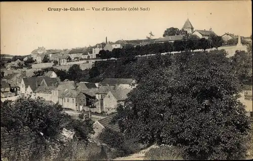 Ak Cruzy-le-Châtel, Yonne, Vue d´Ensemble