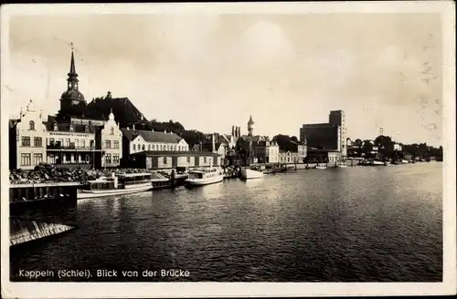 Ak Kappeln an der Schlei, Blick von der Brücke