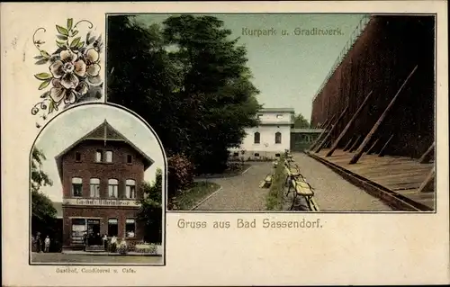 Ak Bad Sassendorf im Kreis Soest, Kurpark, Gradierwerk, Gasthof