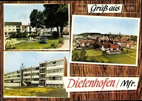 Ak Dietenhofen Mittelfranken, Gesamtansicht, Gebäude, Park