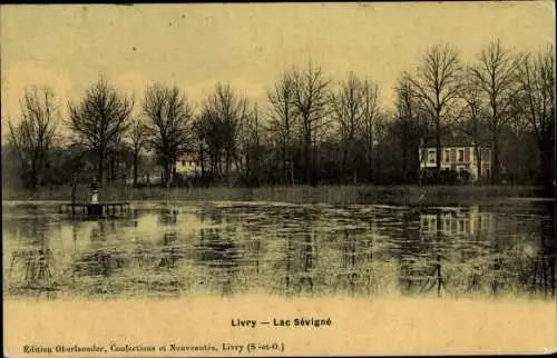 Ak Livry Gargan Seine Saint Denis, Lac Sévigné, maison