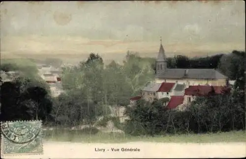 Ak Livry Gargan Seine Saint Denis, vue générale, eglise