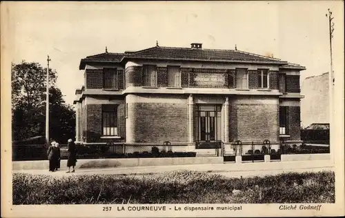 Ak La Courneuve Seine Saint Denis, dispensaire municipal, vue générale