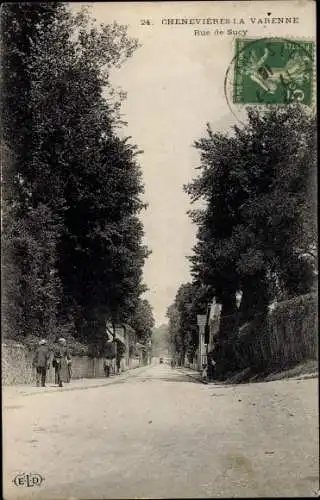 Ak Chenevières-la-Varenne Val de Marne, Rue de Sucy