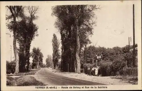 Ak Yerres Essonne, Route de Boissy et Rue de la Sabliere