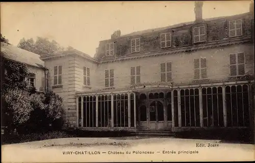 Ak Viry Chatillon Essonne, Chateau du Polonceau, Entree principale