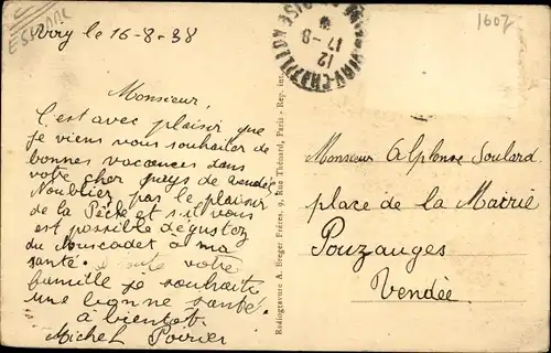 Ak Viry Chatillon Essonne, Vue d'ensemble du Jardin de Charles Perrault