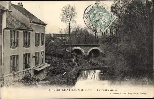 Ak Viry Chatillon Essonne, Le Pont d'Antin