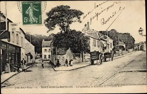 Ak Saint Nom la Bretèche Yvelines, La vieille Rue et ensemble de la Grande Rue