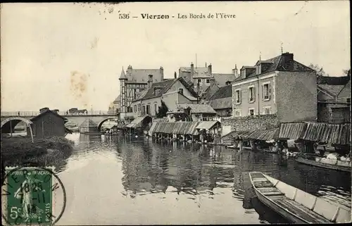 Ak Vierzon Cher, Les Bords de l'Yevre