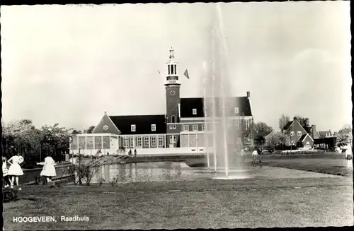 Foto Ak Hoogeveen Drenthe Niederlande, Raadhuis