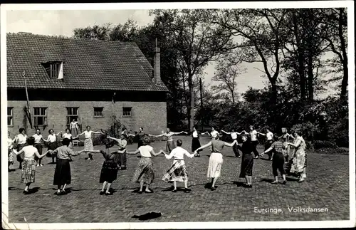 Foto Ak Eursinge Drenthe Niederlande, Volksdansen