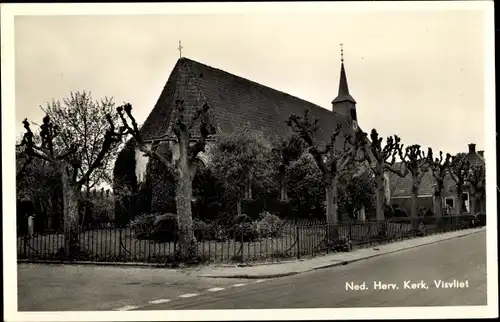 Ak Visvliet Groningen, Ned. Herv. Kerk