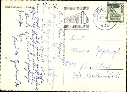 Ak Recklinghausen im Ruhrgebiet, Südbad