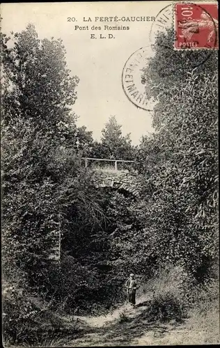 Ak La Ferté Gaucher Seine et Marne, Pont des Romains