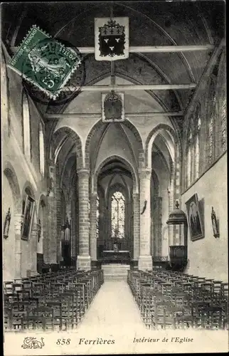 Ak Ferrieres Seine et Marne, Interieur de l'Eglise