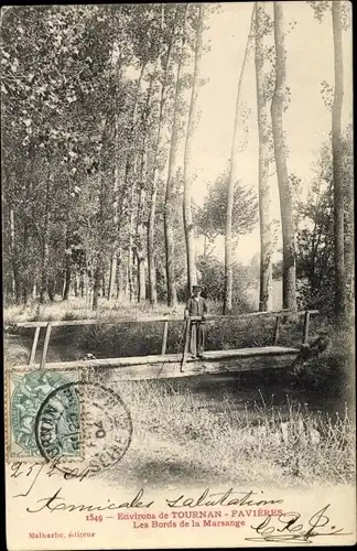 Ak Tournan-en-Brie Seine et Marne, Les bords de la Marsange