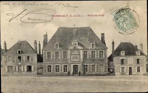 Ak Herbault Loir-et-Cher, Hotel de Ville