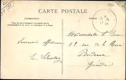 Ak Coubron Seine Saint Denis, vue d'ensemble, prise du Château, eglise