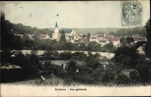 Ak Coubron Seine Saint Denis, vue générale, eglise