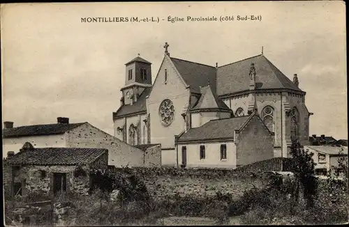 Ak Montilliers Maine et Loire, Eglise Paroissiale