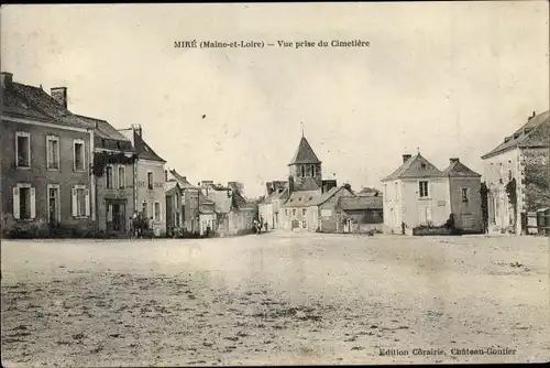Ak Miré Maine et Loire, Vue prise du Cimetiere