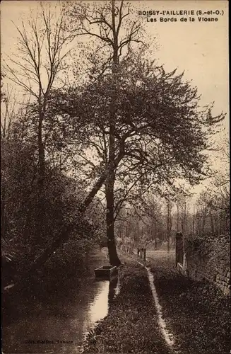 Ak Boissy l'Aillerie Val d'Oise, Les Bords de la Viosne