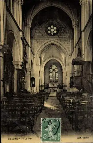 Ak Beaumont sur Oise Val d’Oise, La Nef