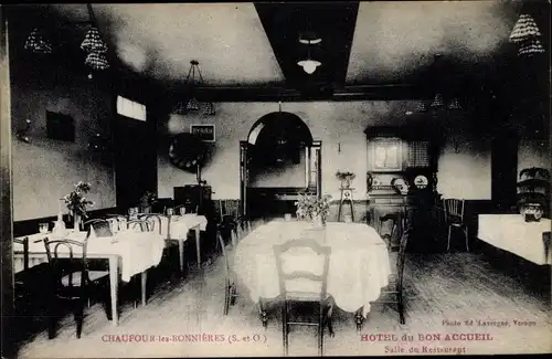 Ak Chaufour lès Bonnières Yvelines, Hotel du Bon Accueil, Salle du Restaurant