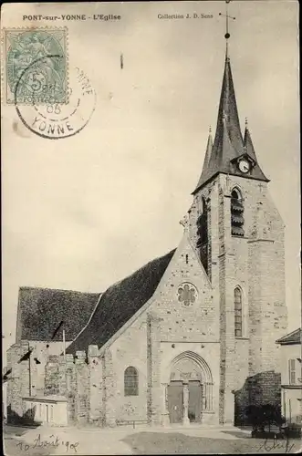 Ak Pont-sur-Yonne, L´Eglise