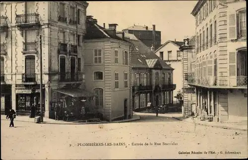 Ak Plombières les Bains Lothringen Vosges, Entree de la Rue Stanislas