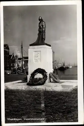 Ak Vlaardingen Südholland, Vissersmonument