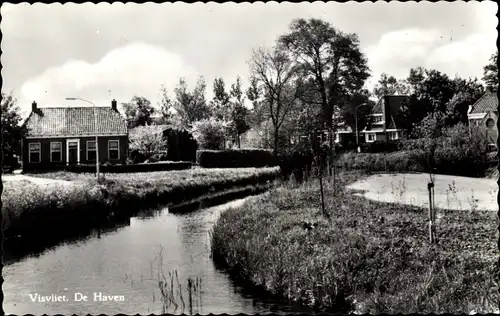 Foto Ak Visvliet Groningen Niederlande, De Haven