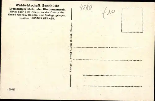 Ak Hameln in Niedersachsen, Waldwirtschaft Sennhütte