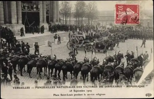 Ak Versailles Yvelines, Funerailles Nationales des Victimes du Dirigeable Republique 1909