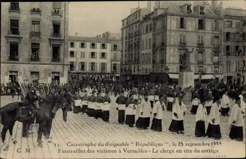 Ak Versailles Yvelines, Funerailles Nationales des Victimes du Dirigeable Republique 1909