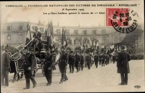 Ak Versailles Yvelines, Funerailles Nationales des Victimes du Dirigeable Republique 1909