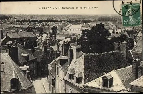 Ak Vierzon Cher, Vue Generale prise de la Tour