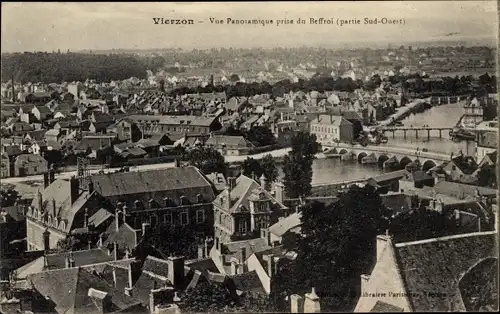 Ak Vierzon Cher, Vue Panoramique prise du Beffroi