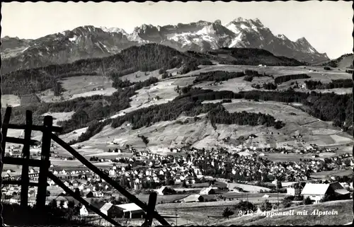 Ak Appenzell Kanton Innerrhoden, Panorama mit Alpstein