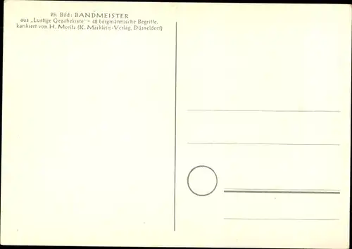 Künstler Ak Moritz, H., Bandmeister, Lustige Gezähekiste, bergmännische Begriffe, Bergbau