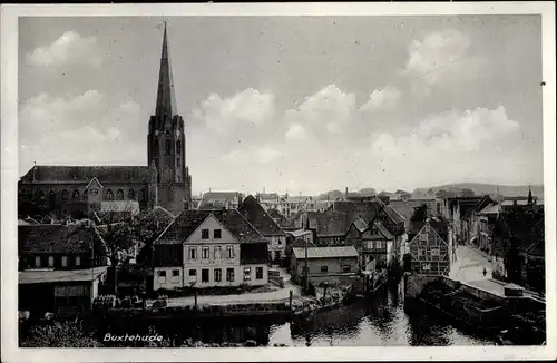 Ak Buxtehude in Niedersachsen, Blick auf den Ort, Kirche