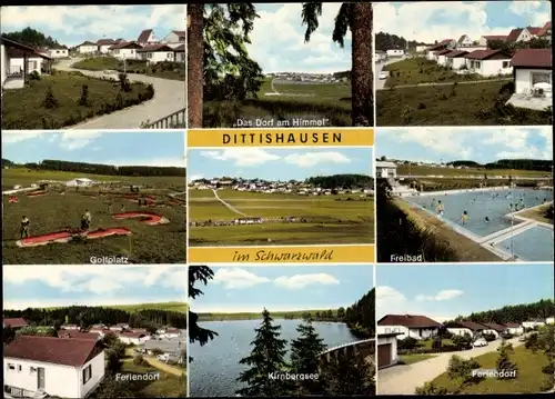 Ak Dittishausen Löffingen, Freibad, Golfplatz, Feriendorf