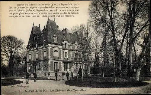 Ak Claye Souilly Seine et Marne, Le Chateau des Tourelles