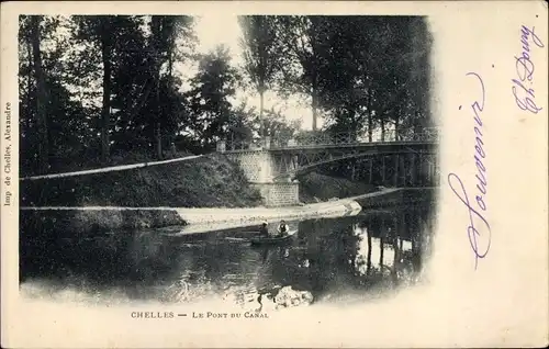 Ak Chelles Seine et Marne, Le Pont du Canal